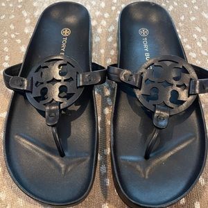 Tory Burch Black Miller Cloud Sandal. size 9.5